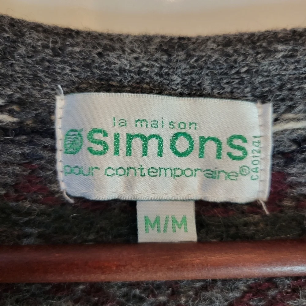 ❤️ 3 for $35 Simons wool multicolor floral grandpa cottagecore vest Cardigan med - Picture 6 of 7